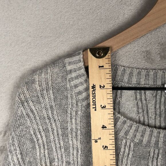 VINCE Wool Cashmere Sweater Sz M Gray Long Sleeve Split Waist - Picture 6 of 12